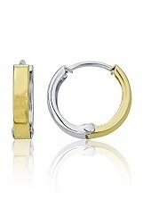 gorgeous two tone gold baby huggie earrings